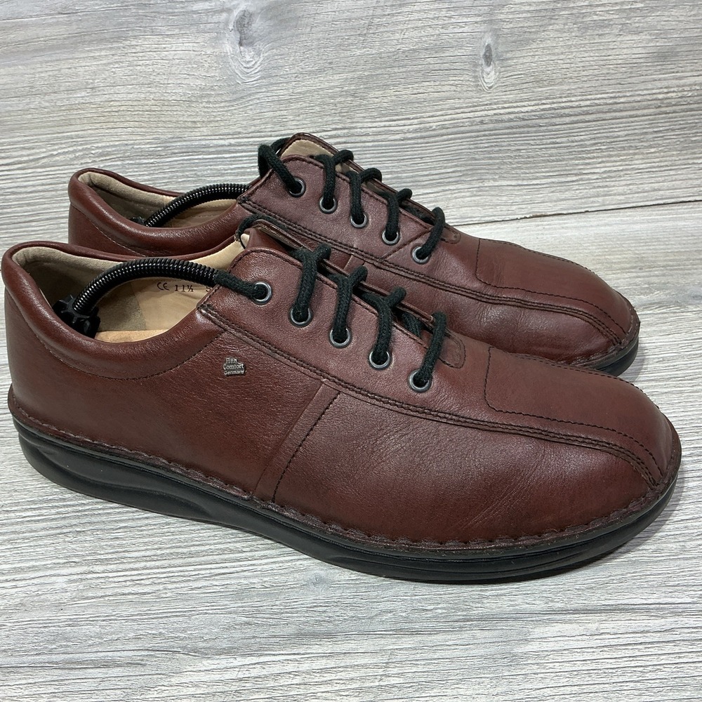 Finn Comfort German Leather Comfort Shoes Sneakers Brown Mens Size 11.5 W Wide